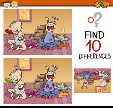Finding differences game cartoon Cartoon Illustration of Finding Differenc... 写真素材