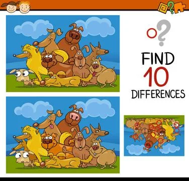 Finding differences game cartoon Cartoon Illustration of Finding Differenc... Foto stock
