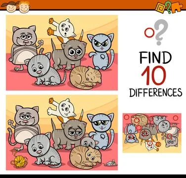 Finding differences game cartoon Cartoon Illustration of Finding Differenc... 写真素材