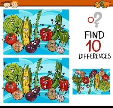 Finding differences game cartoon Cartoon Illustration of Finding Differenc... 写真素材