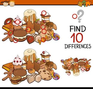 Finding differences game cartoon Cartoon Illustration of Finding Differenc... Foto stock
