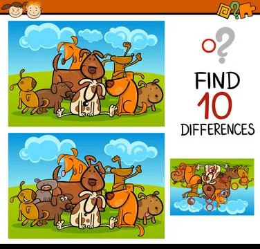 Finding differences game cartoon Cartoon Illustration of Finding Differenc... 写真素材