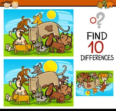 Finding differences game cartoon Cartoon Illustration of Finding Differenc... 스톡 사진