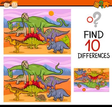Finding differences game cartoon Stock Illustration
