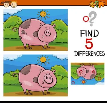 Finding differences task Cartoon Illustration of Finding Differences Educa... 写真素材