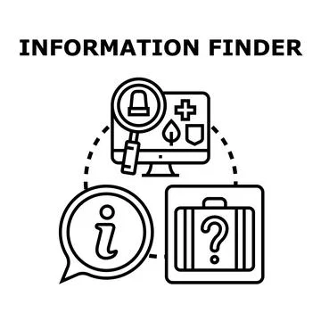 Finding digital information and researching unknown data concept Stock Illustration
