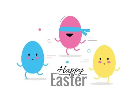 Finding easter eggs. Illustrazione stock