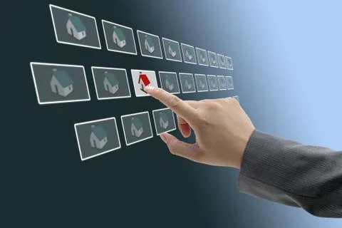 Finding eletronic real estate Stock Photos