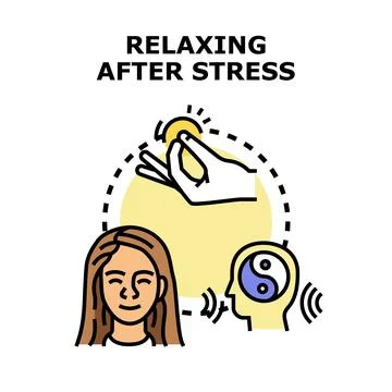 Finding emotional balance reducing mind stress Stock Illustration