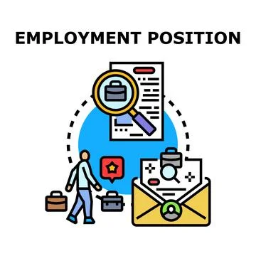 Finding employment position concept with looking for job Stock Illustration