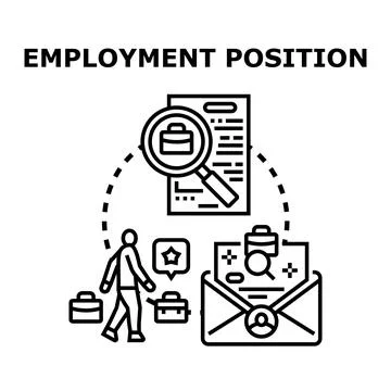 Finding employment position concept with looking for job Stock Illustration