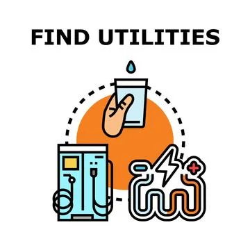 Finding essential utilities for modern living concept Stock Illustration