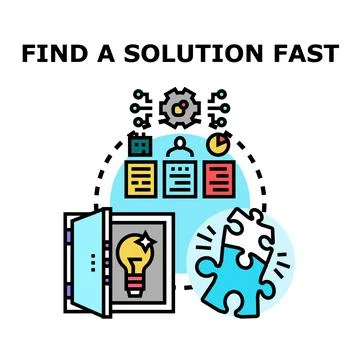 Finding a fast solution for business creativity Illustration