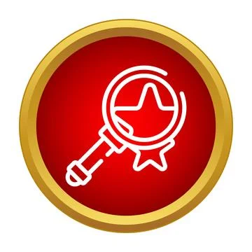 Finding favorite content using search tool icon Stock Illustration