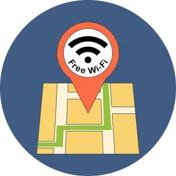Finding free Wi-Fi zone concept. Flat design. Stock Illustration