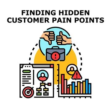 Finding hidden customer pain points for business success Stock Illustration