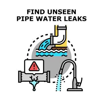 Finding hidden water pipe leaks troubleshooting problems Illustration