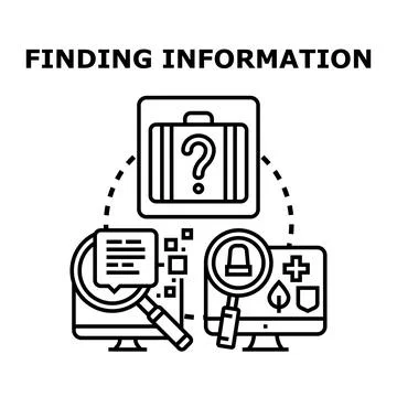 Finding information and data search concept 스톡 일러스트