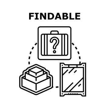 Finding information concept, object, data or solution strategy Stock Illustration