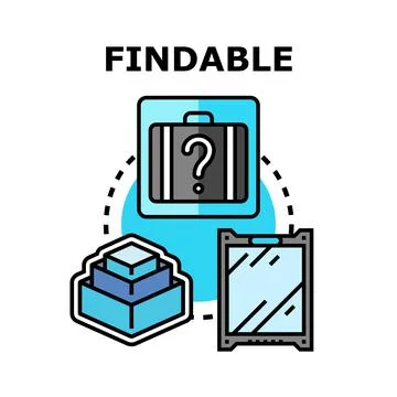 Finding information concept, object, data or solution strategy Stock Illustration