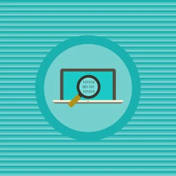 Finding information on the laptop Stock Illustration