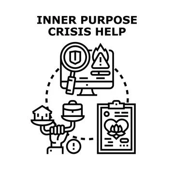 Finding inner purpose during crisis needing help vector Stock Illustration