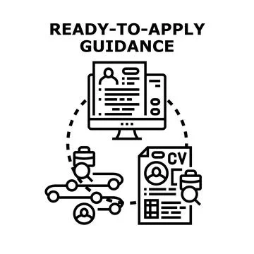 Finding job opportunity with application guidance vector 스톡 일러스트