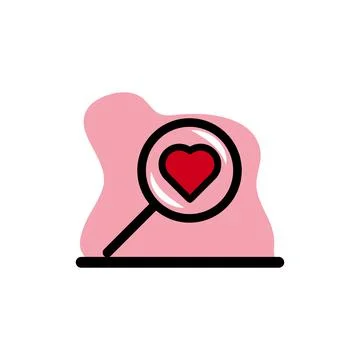 Finding Love Icon Vector Illustration Design Concept Illustrazione stock