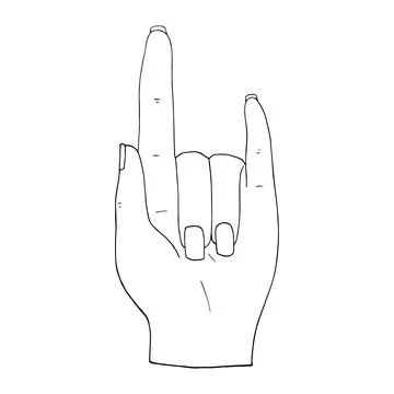 Finding love mudra hand draw Stock Illustration