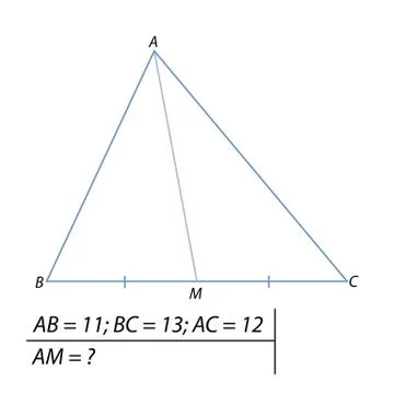 Finding the median of the triangle 스톡 일러스트