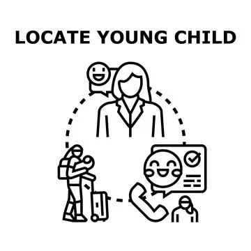 Finding missing child care assistance concept 스톡 일러스트