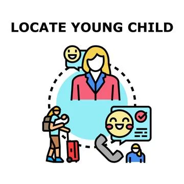 Finding missing child care assistance concept 스톡 일러스트