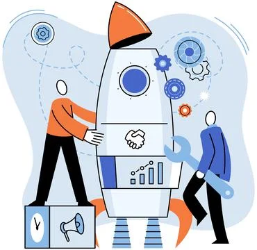 Finding new ideas, complex problem solving. Teamwork search for solutions 스톡 일러스트