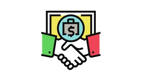 Finding partners crisis color icon animation Stock Footage 326100107