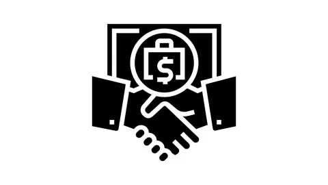 Finding partners crisis glyph icon animation Stock Footage 326158108
