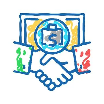Finding partners crisis icon doodle illustration イラスト素材