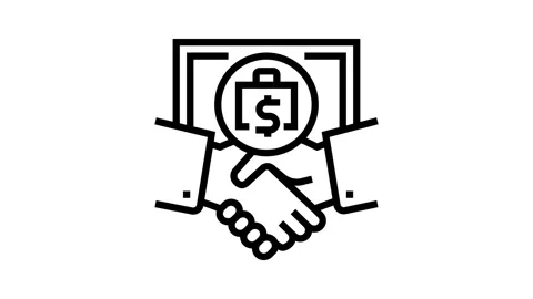 Finding partners crisis line icon animation Stock Footage 326136514