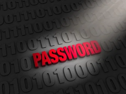 Finding a password in the data Illustrazione stock