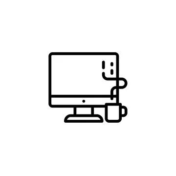 Finding the Perfect Balance: Coffee, Computer, Work Stock Illustration