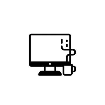 Finding the Perfect Balance: Coffee, Computer, Work Stock Illustration