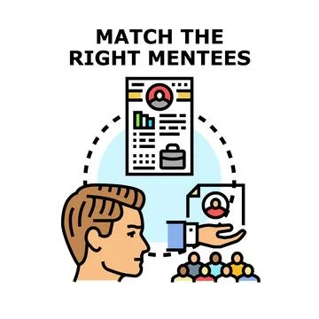 Finding the perfect mentee for business coaching program Stock-Illustration