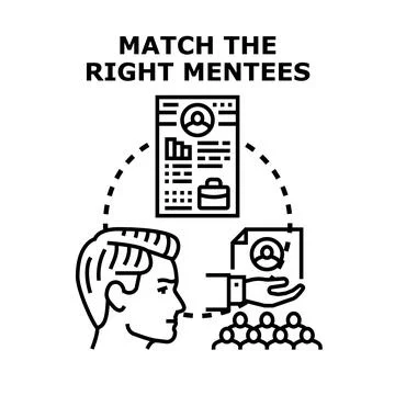 Finding the perfect mentee for business coaching program Stock-Illustration