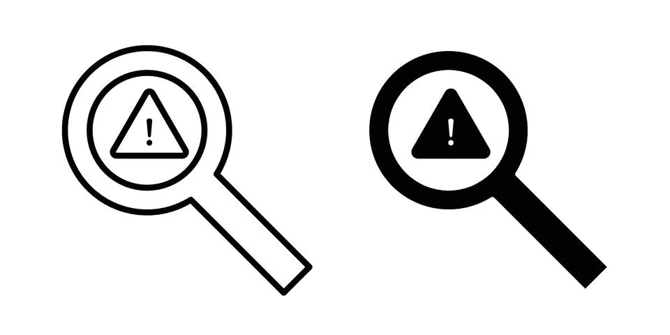 Finding problem icon. Line Drawings and Silhouettes icons Stock Illustration