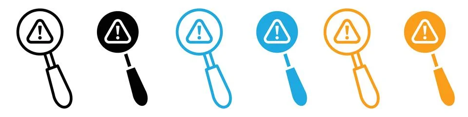 Finding problem icon logo set vector イラスト素材