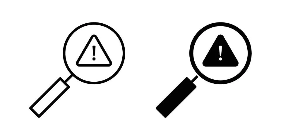 Finding problem icon vector concepts, line and silhouette style Stock Illustration
