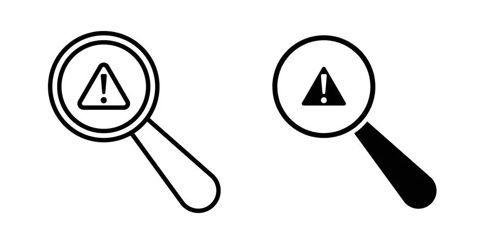 Finding problem icon vectors. Illustrations in black Stock Illustration