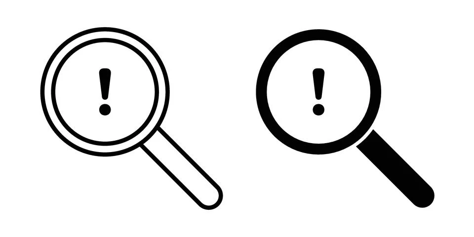 Finding problem icon for web projects Stock Illustration