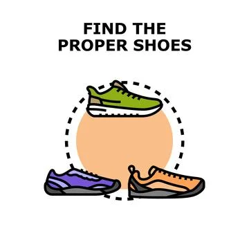 Finding proper shoes for selection and comparison concept Stock Illustration