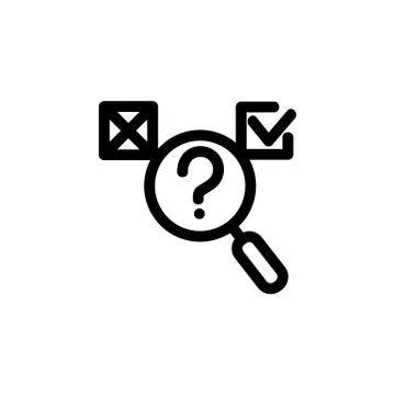 Finding the right answer to the vector icon. Isolated contour symbol Stock Illustration