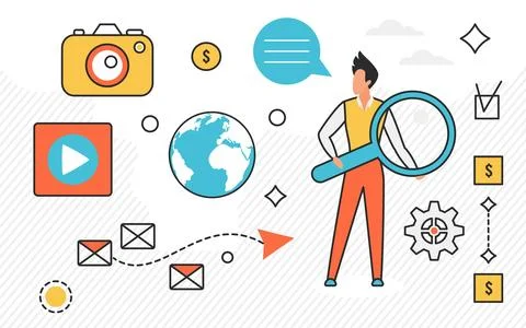 Finding right business solution Stock Illustration